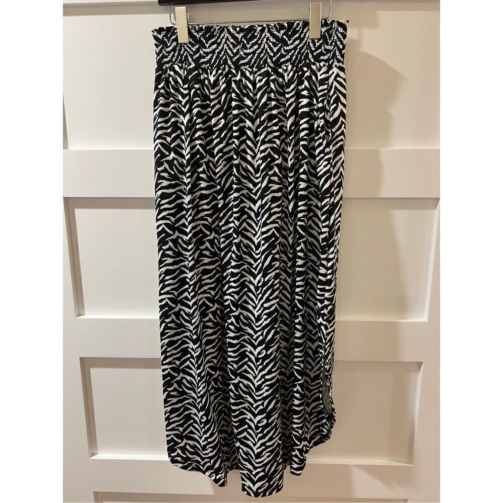 New Ninexis zebra black and white Maxi skirt with split
